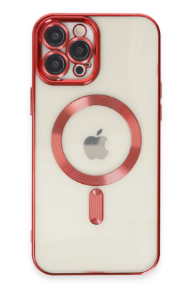 Newface iPhone 12 Pro Max Kılıf Kross Magneticsafe Kapak - Kırmızı resmi