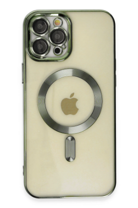 Newface iPhone 12 Pro Max Kılıf Kross Magneticsafe Kapak - Koyu Yeşil resmi