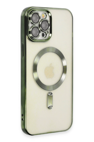 Newface iPhone 12 Pro Max Kılıf Kross Magneticsafe Kapak - Koyu Yeşil resmi