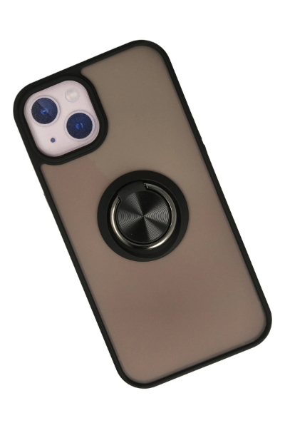 Newface iPhone 13 Mini Kılıf Montreal Yüzüklü Silikon Kapak - Siyah resmi