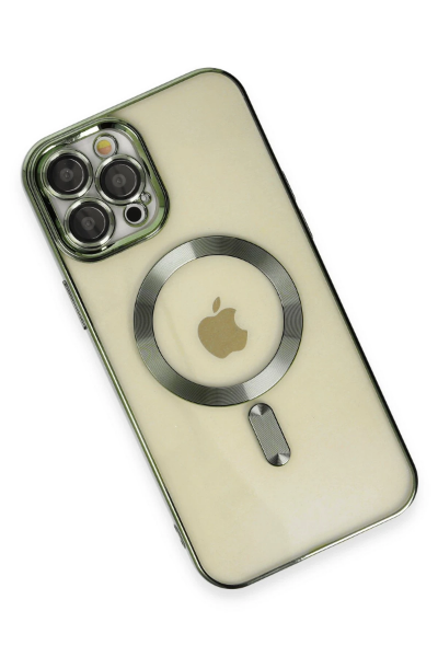 Newface iPhone 12 Pro Max Kılıf Kross Magneticsafe Kapak - Koyu Yeşil resmi
