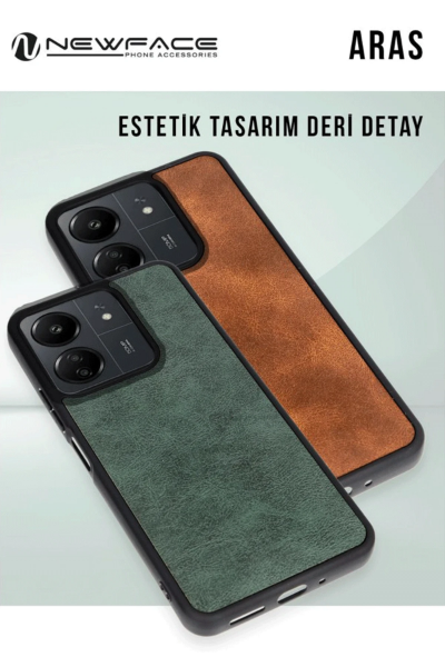 Newface Samsung Galaxy A36 Kılıf Aras Deri Kapak - Siyah resmi