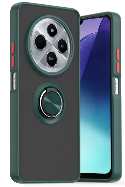 Newface Xiaomi Redmi 14C Kılıf Montreal Yüzüklü Silikon Kapak - Yeşil resmi