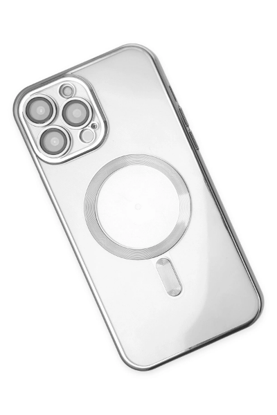 Newface iPhone 13 Pro Kılıf Kross Magneticsafe Kapak - Gümüş resmi