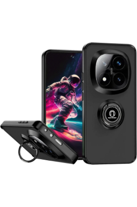 Newface Xiaomi Redmi Note 14 Pro Plus Kılıf Montreal Yüzüklü Silikon Kapak - Siyah resmi