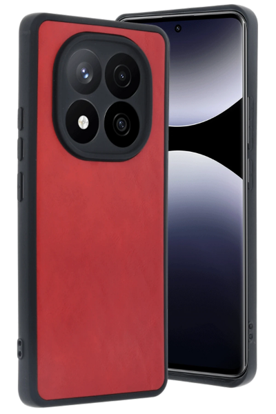 Newface Xiaomi Redmi Note 14 Pro 5G Kılıf Aras Deri Kapak - Kırmızı resmi