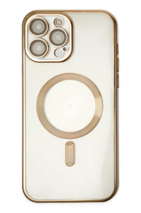 Newface iPhone 13 Pro Kılıf Kross Magneticsafe Kapak - Gold resmi