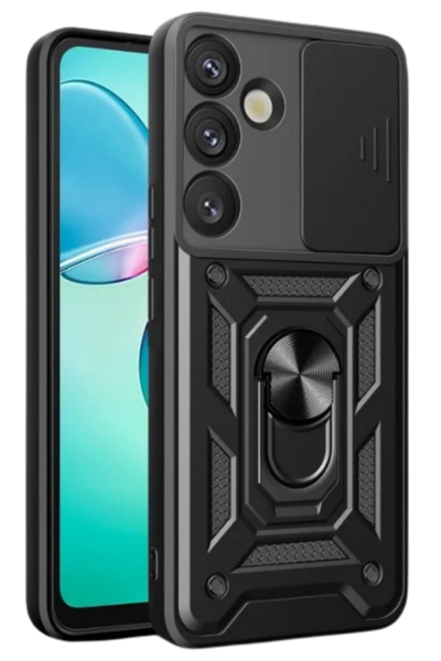Newface Samsung Galaxy S25 Kılıf Pars Lens Yüzüklü Silikon - Siyah resmi