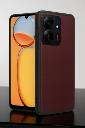 Newface Xiaomi Redmi 13C Kılıf Aras Deri Kapak - Bordo resmi