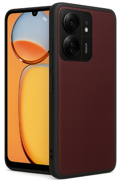 Newface Xiaomi Redmi 13C Kılıf Aras Deri Kapak - Bordo resmi