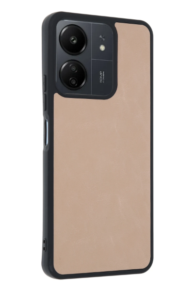 Newface Xiaomi Redmi 13C Kılıf Aras Deri Kapak - Pudra resmi