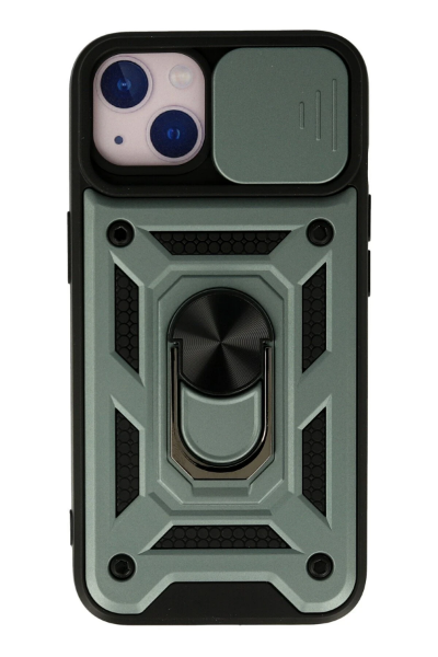 Newface iPhone 13 Kılıf Pars Lens Yüzüklü Silikon - Yeşil resmi