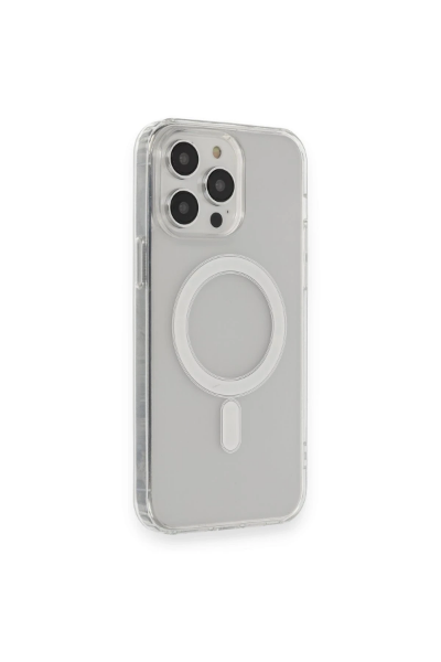 Newface iPhone 13 Pro Max Kılıf Matte Şeffaf Magneticsafe - Şeffaf resmi