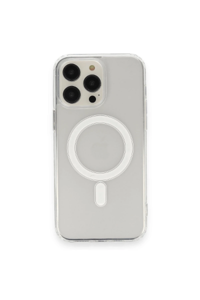 Newface iPhone 13 Pro Max Kılıf Matte Şeffaf Magneticsafe - Şeffaf resmi
