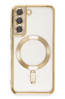 Newface Samsung Galaxy S22 Kılıf Kross Magneticsafe Kapak - Gold resmi