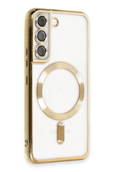 Newface Samsung Galaxy S22 Kılıf Kross Magneticsafe Kapak - Gold resmi