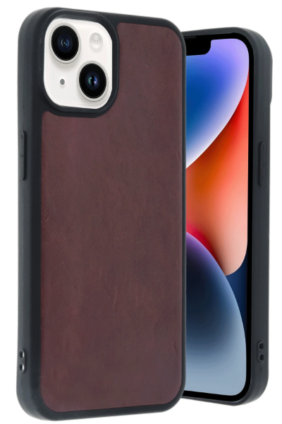 Newface iPhone 14 Kılıf Aras Deri Kapak - Bordo resmi