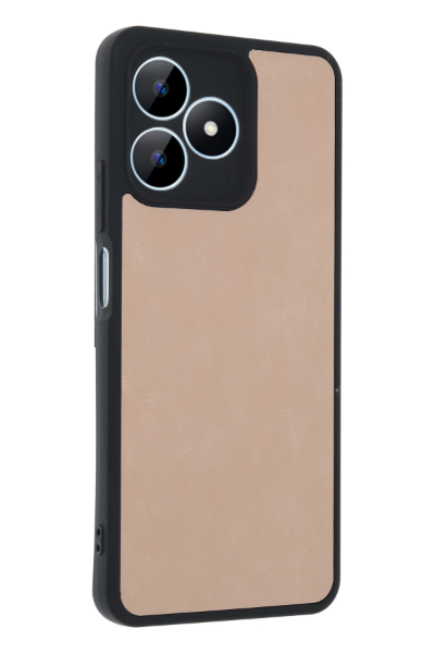 Newface Realme Note 50 4G Kılıf Aras Deri Kapak - Pudra resmi
