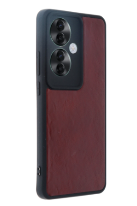 Newface Oppo Reno 11F Kılıf Aras Deri Kapak - Bordo resmi