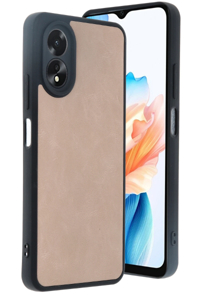 Newface Oppo A38 Kılıf Aras Deri Kapak - Pudra resmi