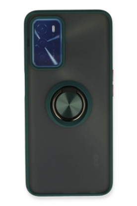 Newface Oppo A16 Kılıf Montreal Yüzüklü Silikon Kapak - Yeşil resmi