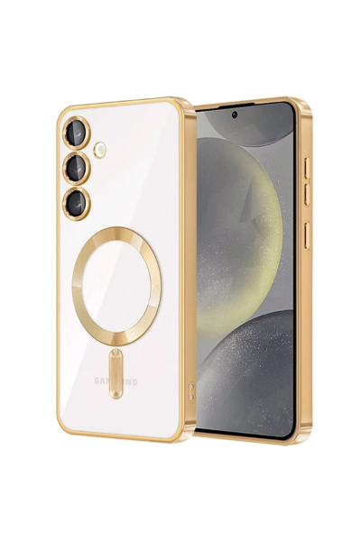 Newface Samsung Galaxy S23 Plus Kılıf Kross Magneticsafe Kapak - Gold resmi