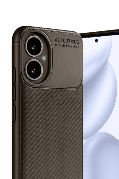 Newface Honor 400 Kılıf Auto Focus Karbon Kapak - Kahverengi resmi