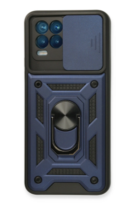 Newface Realme 8 Kılıf Pars Lens Yüzüklü Silikon - Lacivert resmi