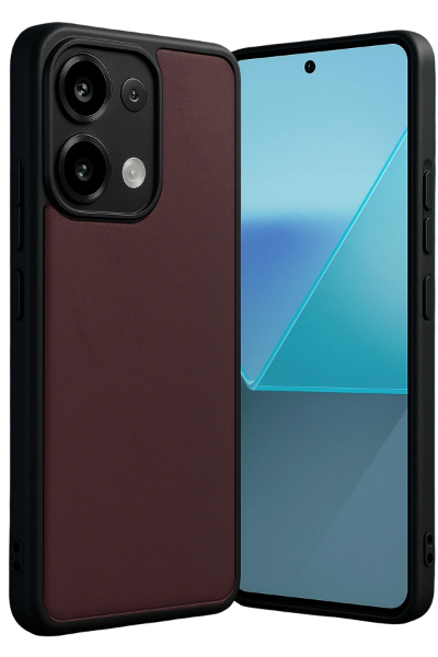 Newface Xiaomi Redmi Note 13 4G Kılıf Aras Deri Kapak - Bordo resmi