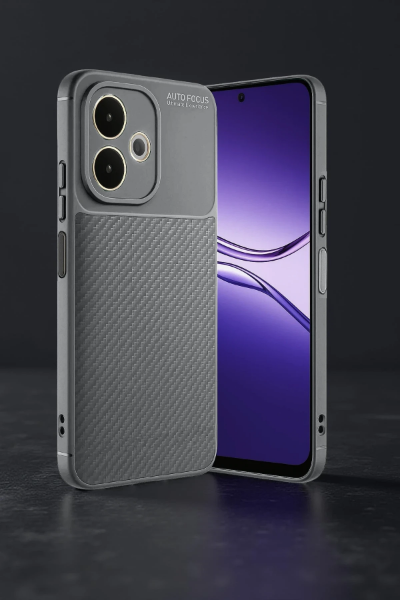 Newface Oppo A5 Pro 4G Kılıf Auto Focus Karbon Kapak - Gri resmi