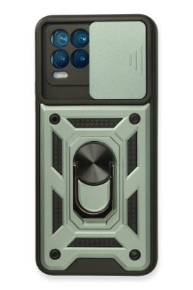 Newface Realme 8 Kılıf Pars Lens Yüzüklü Silikon - Yeşil resmi