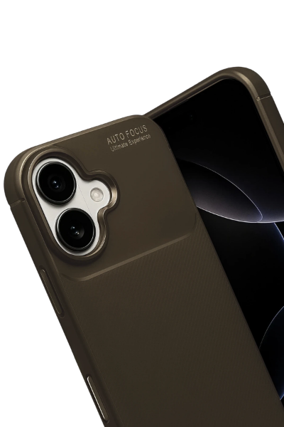 Newface Apple iPhone 17 Auto Focus Karbon Kapak - Kahverengi resmi