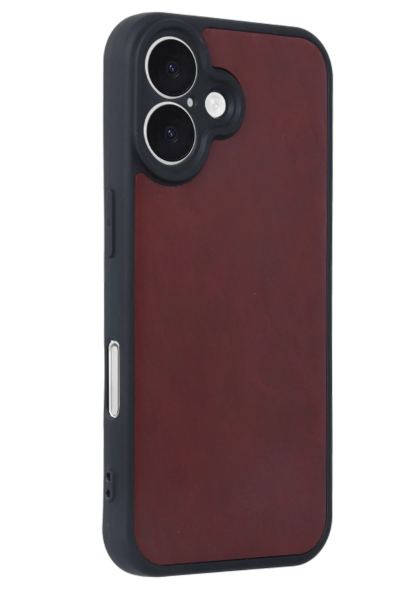 Newface iPhone 16 Kılıf Aras Deri Kapak - Bordo resmi