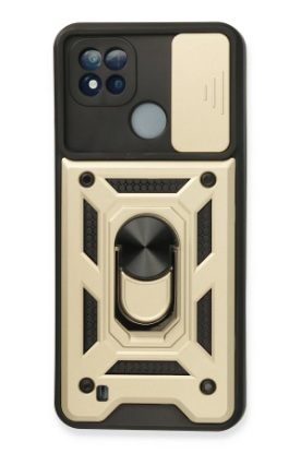 Newface Realme C11 2021 Kılıf Pars Lens Yüzüklü Silikon - Gold resmi