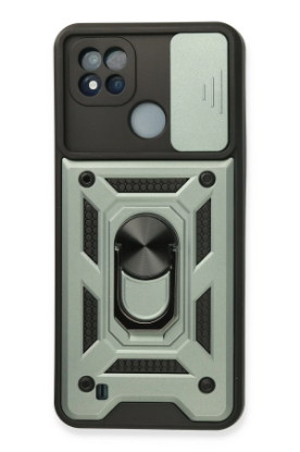 Newface Realme C11 2021 Kılıf Pars Lens Yüzüklü Silikon - Yeşil resmi