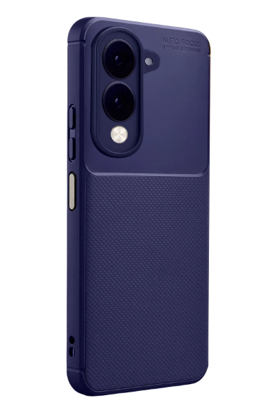 Newface Vivo Y29S Auto Focus Karbon Kapak - Lacivert resmi