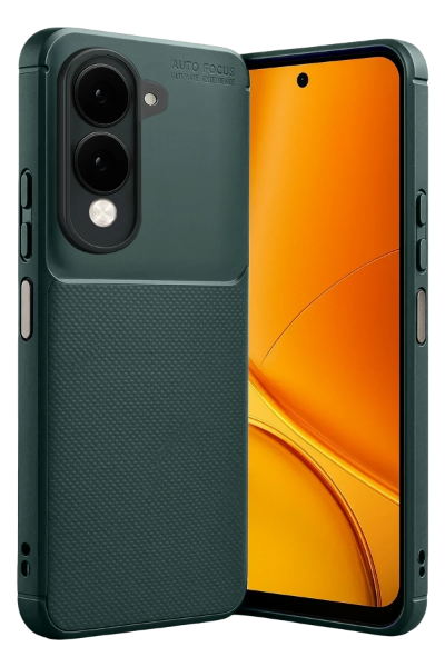 Newface Vivo Y29S Auto Focus Karbon Kapak - Koyu Yeşil resmi