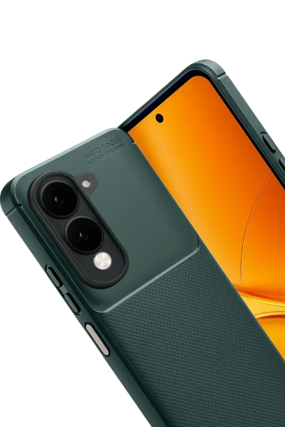 Newface Vivo Y29S Auto Focus Karbon Kapak - Koyu Yeşil resmi