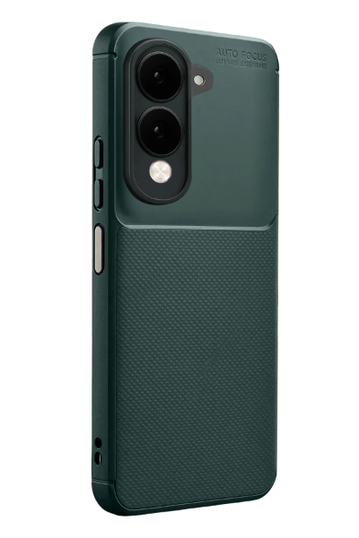 Newface Vivo Y29S Auto Focus Karbon Kapak - Koyu Yeşil resmi