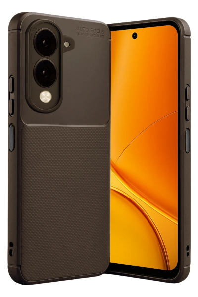 Newface Vivo Y29S Auto Focus Karbon Kapak - Kahverengi resmi