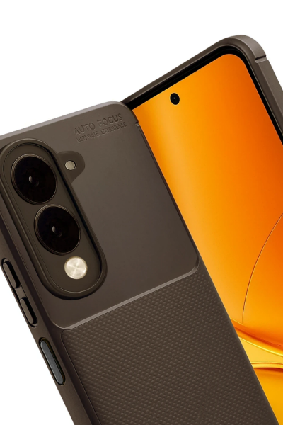 Newface Vivo Y29S Auto Focus Karbon Kapak - Kahverengi resmi
