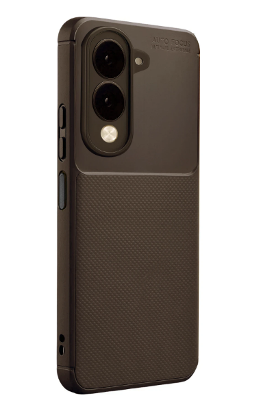 Newface Vivo Y29S Auto Focus Karbon Kapak - Kahverengi resmi
