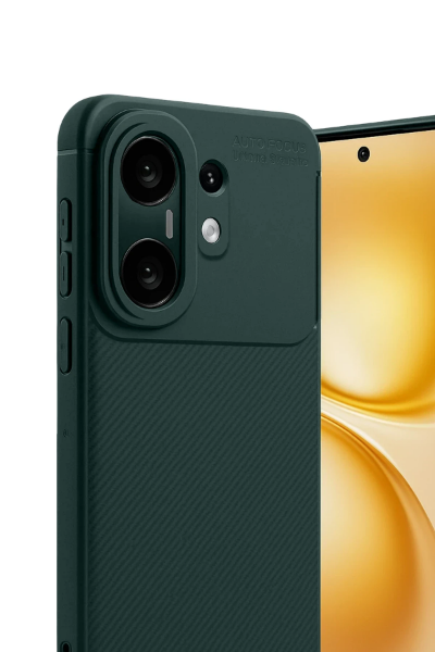 Newface Vivo X200 FE Auto Focus Karbon Kapak - Koyu Yeşil resmi