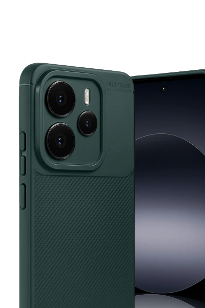 Newface Xiaomi Note 14 5G Auto Focus Karbon Kapak - Koyu Yeşil resmi