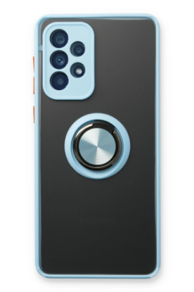 Newface Samsung Galaxy A13 4G Kılıf Montreal Yüzüklü Silikon Kapak - Buz Mavi resmi