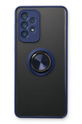 Newface Samsung Galaxy A13 4G Kılıf Montreal Yüzüklü Silikon Kapak - Lacivert resmi