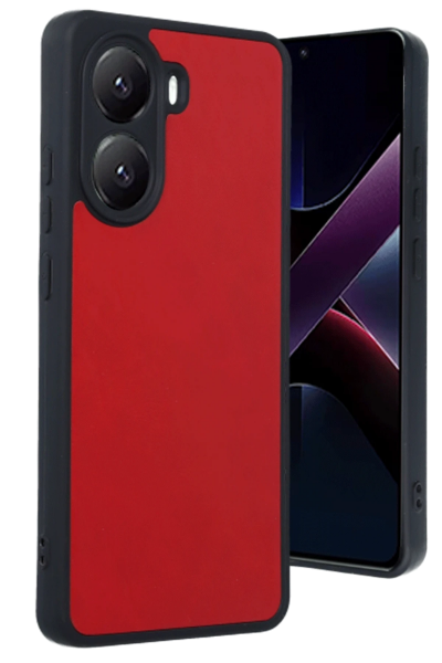 Newface Xiaomi Poco X7 Pro Kılıf Aras Deri Kapak - Kırmızı resmi