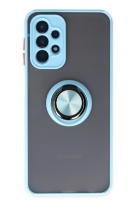 Newface Samsung Galaxy A23 4G Kılıf Montreal Yüzüklü Silikon Kapak - Buz Mavi resmi