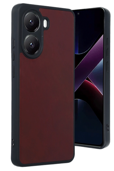Newface Xiaomi Poco X7 Pro Kılıf Aras Deri Kapak - Bordo resmi