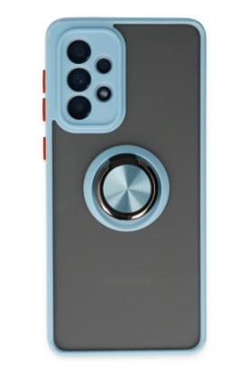 Newface Samsung Galaxy A33 5G Kılıf Montreal Yüzüklü Silikon Kapak - Buz Mavi resmi